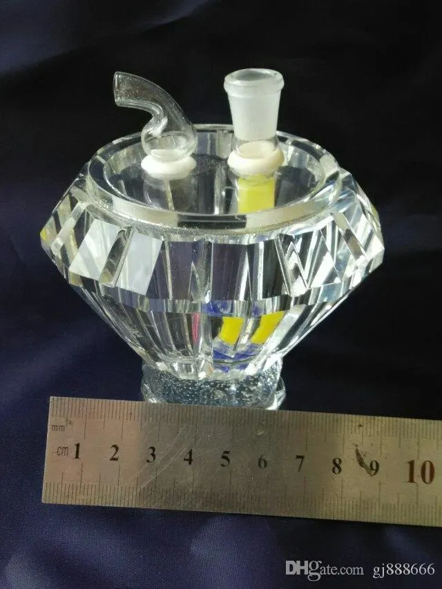 Diamantkristallkrok Vattenglas Bongs Tillbehör, Glas Rökpipor Färgglada Mini Multi-Colors Handrör Bästa Sked Glas