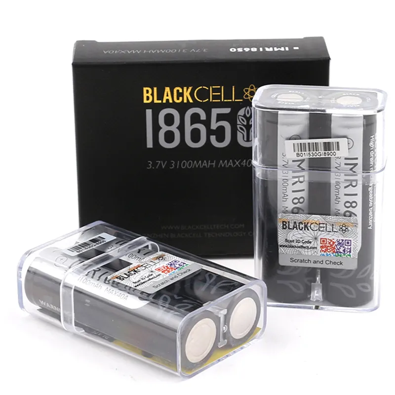 100% di alta qualità Black Cell 18650 batteria 3100mAh IMR 3.7 V 3100 40A E cig ricaricabile batterie di litio cellulare