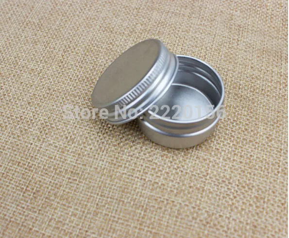 500pcs Free Shipping 5ml Aluminium Balm Tins pot Jar 5g containers with screw thread Lip Balm Gloss Candle Packaging bottle