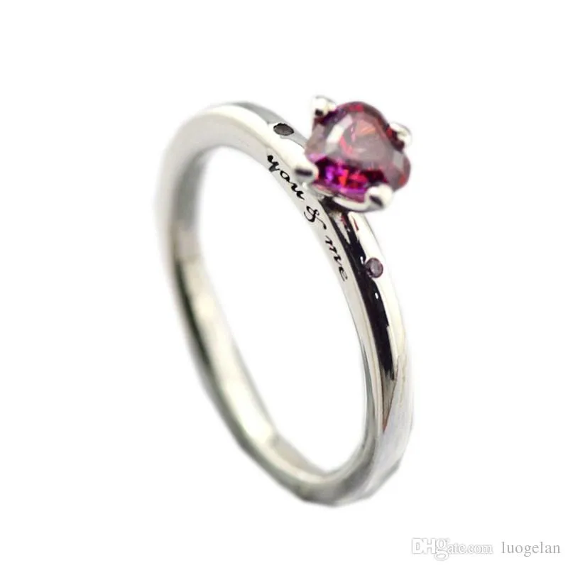 本物の925スターリングシルバーリングYou Me Ring、Multi-Colored Ring for Women Original Fashion Charms European Style Jewelry6223196