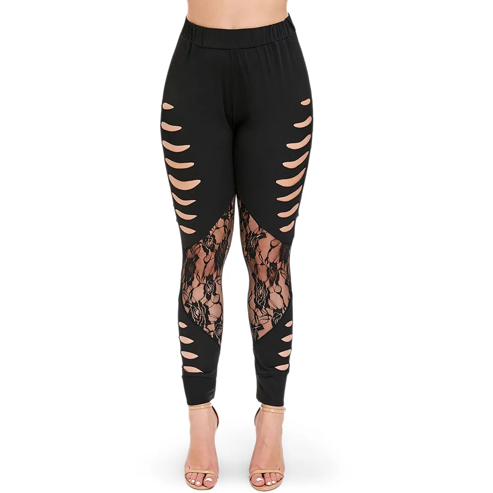 Womens Leggings 2021 Women Summer Fashion Sexy Lace Legging Ripped Hole  Ankle Length Pants Casual Trousers Plus Size Leggins Fitness From Samanthe,  $24.87