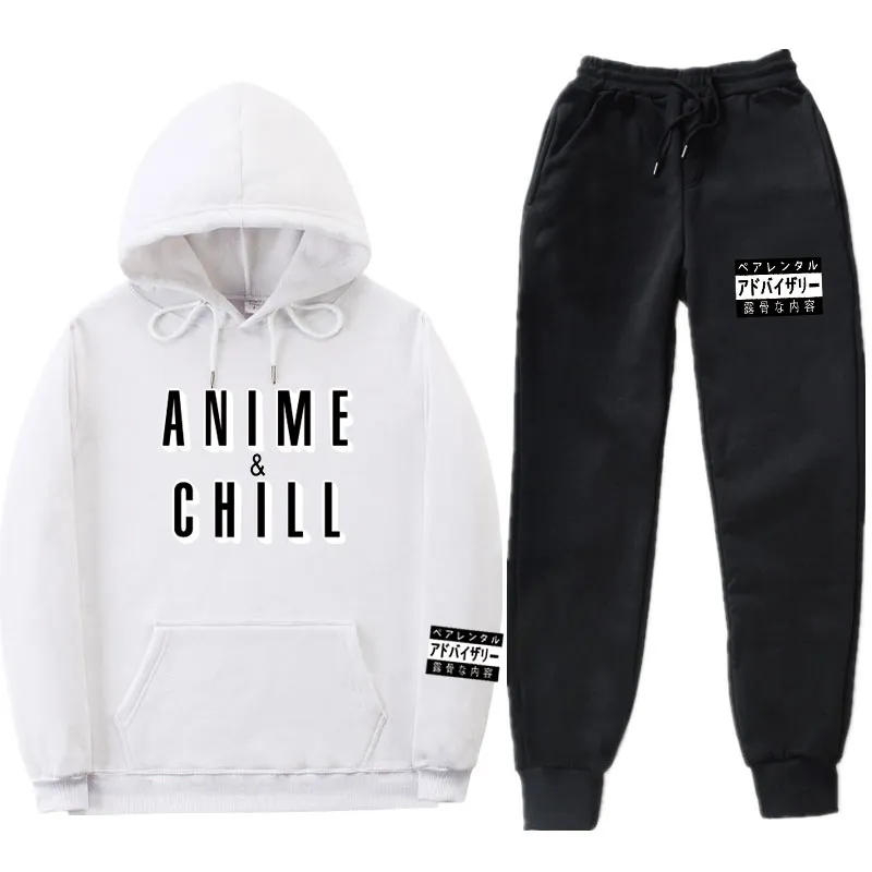 Survêtements pour hommes Anime Chill japonais survêtement Sweat hommes à capuche pantalons de survêtement mode survêtement ensemble printemps Streetwear Jogging costume pour homme