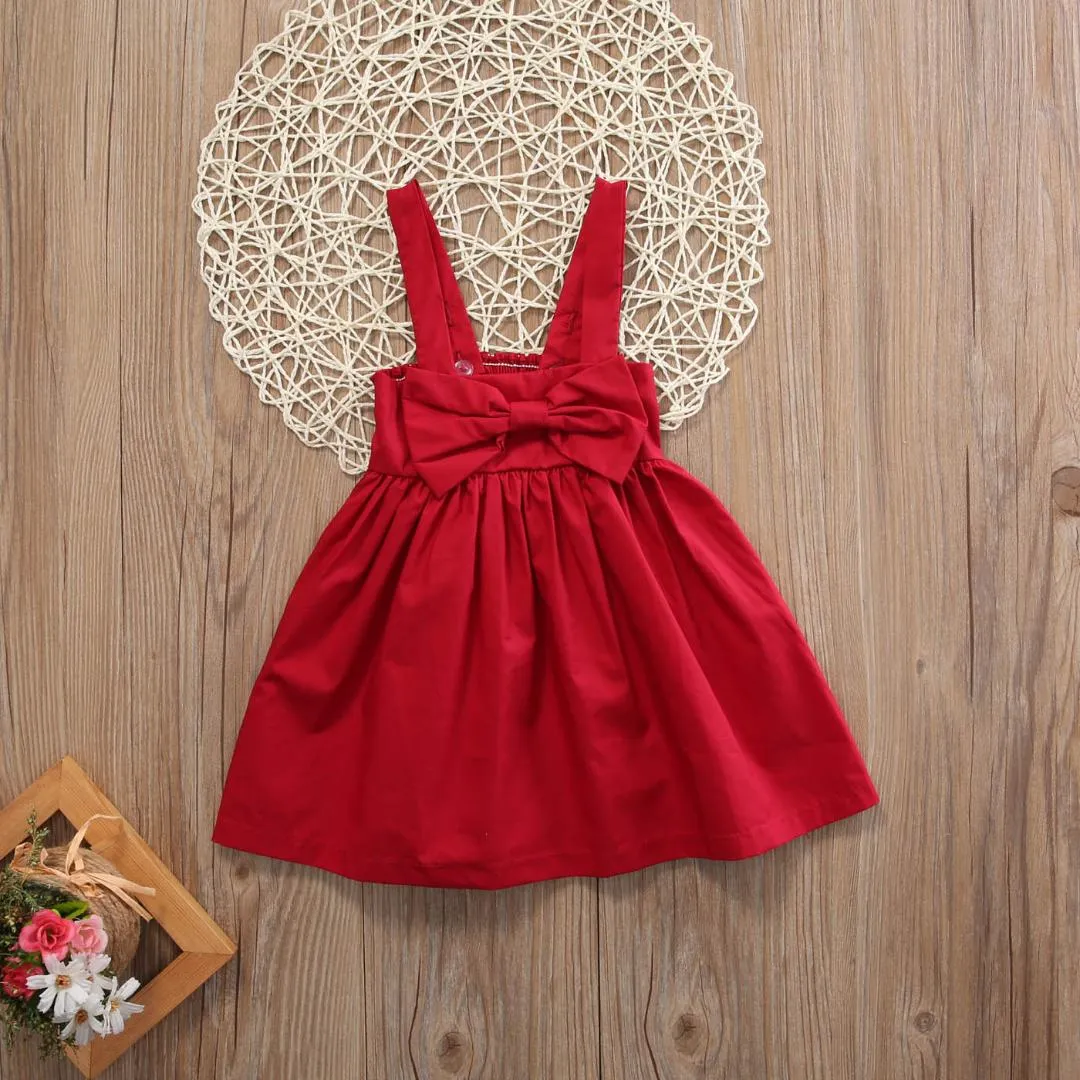 fitted lace wedding dress Scarlet Red Bow Strap Dress – Chic Glam Closet main image 1