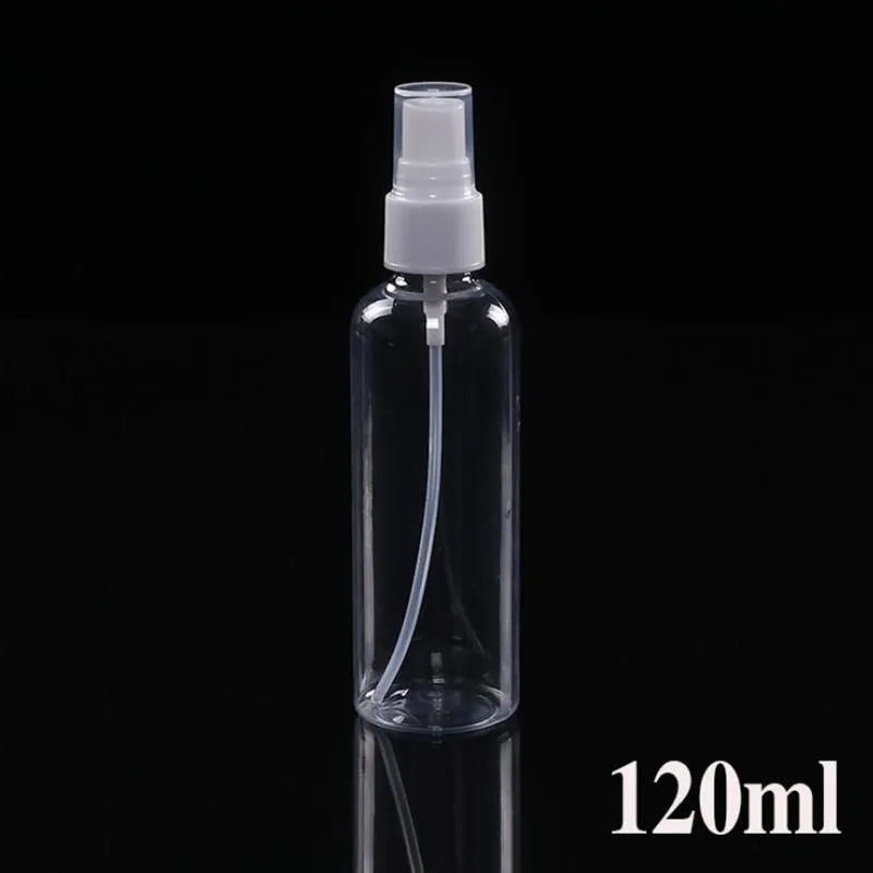 Klare Sprühflasche, 120 ml, leere Plastikflaschen mit Feinnebelsprüher, 500 Stück, heißer Verkauf in den USA, CA, EU