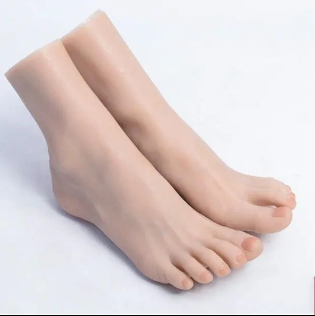 High quality real Female sexy doll Foot mannequin Vascular Silicone Photography Silk Stockings Jewelry Model soft Silica gel 2PC/lot C726