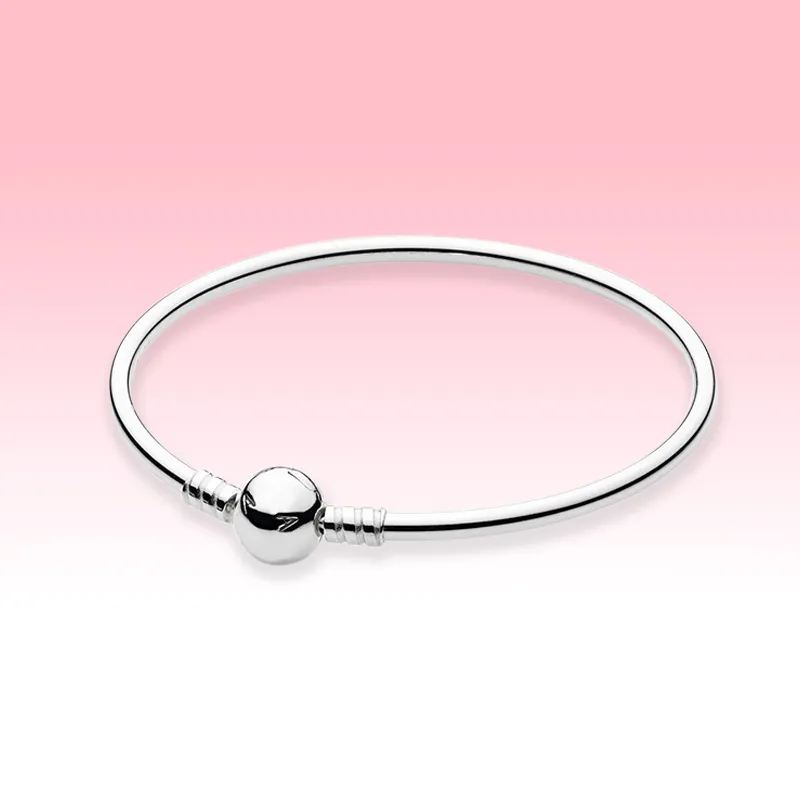 Prawdziwe 925 Sterling Silver Ball Zapięcie Bangle Bransoletka z Oryginalnym pudełkiem dla Pandora DIY charms Bransoletka dla Kobiet męskie bransoletki