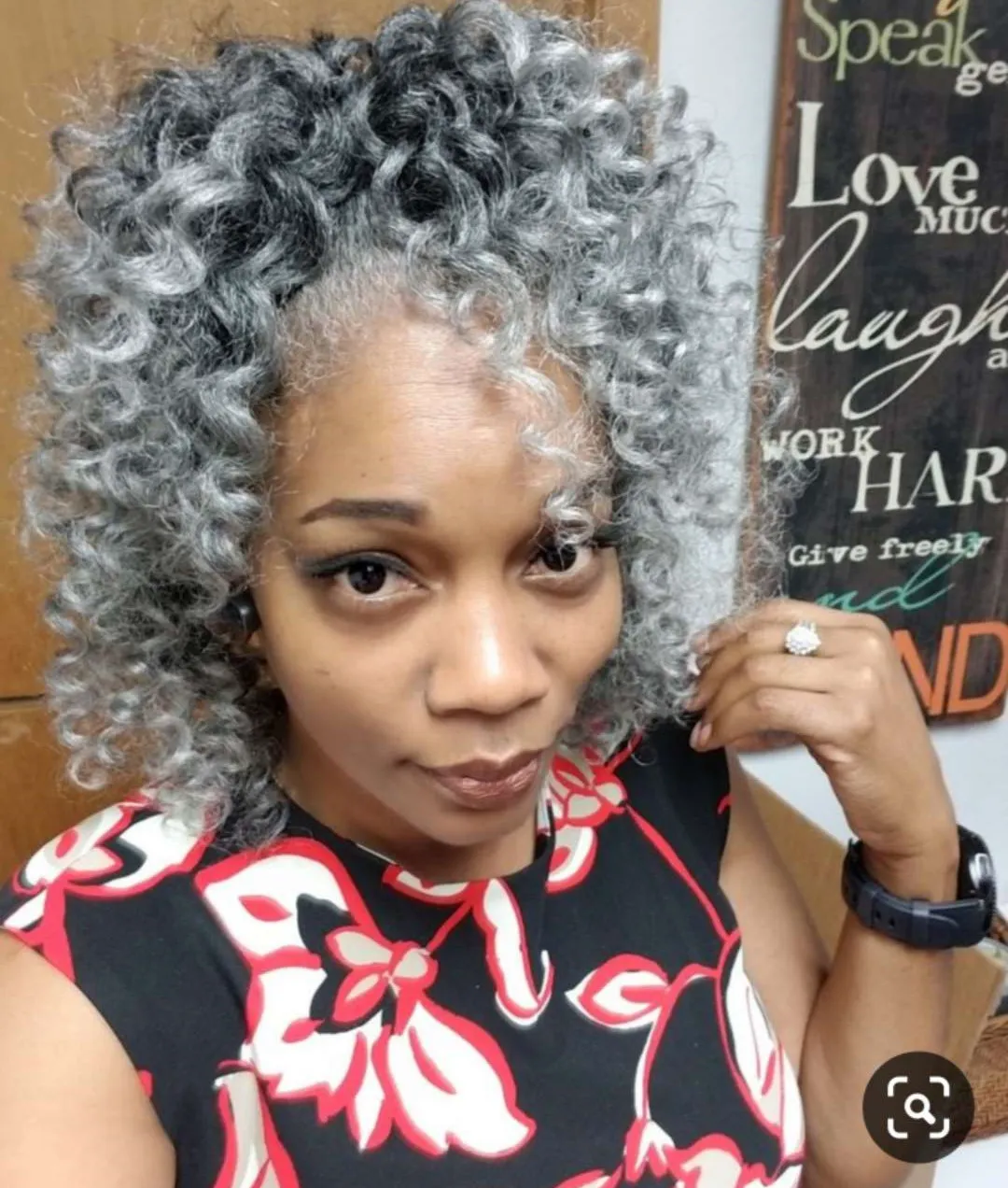 Salt Pepper Silver Grey Human Hair Relaxer Ponytail Extension