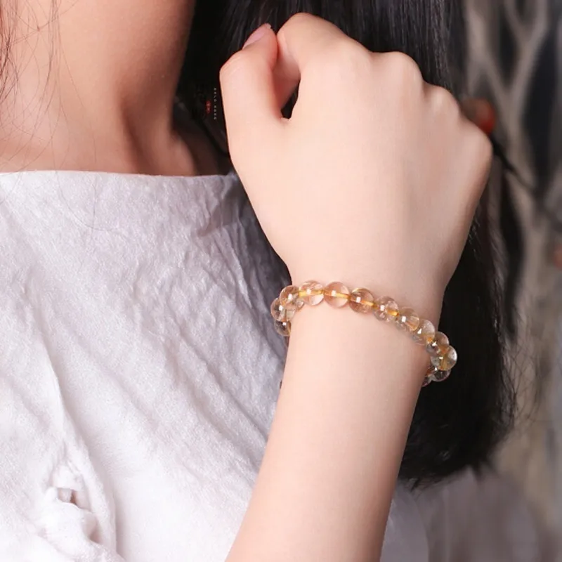 STONE BEAD BRACELET 8 MM POWDER ROSE