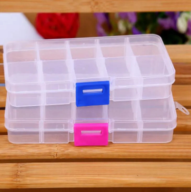 Storage Boxes Plastic Storage Container With Lids 10/15/24 Grids Small  Clear Organizer Jewellery Box Tool Makeup Case Accessories,10 Cells