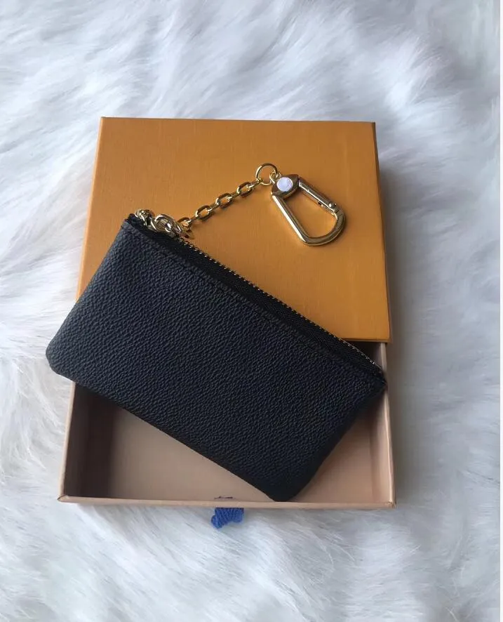 Increíble calidad Hombres Bolsa para llaves Monedero con cremallera Monedero Monederos de cuero real Damier Ebene M62650 Diseñador de mujer Marca mini monedero para niñas Con caja