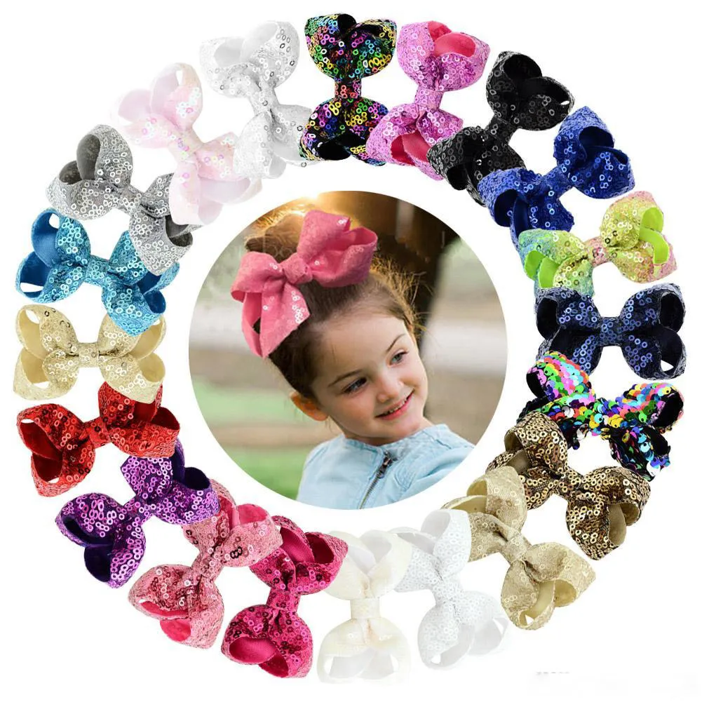 Kleine haar boog clips sequesse boog 8 cm / 3.14inch haarbogen haarbanden meisjes tieners barrettes haar unicorn party haarbanden