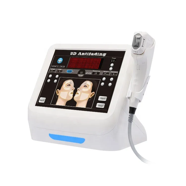 HIFU High Intensiy rf wrinles removal Foused ultrasonic 8 cartridges 12 lines 3D HIFU for skin rejuvenation face lift body slimming spa machine