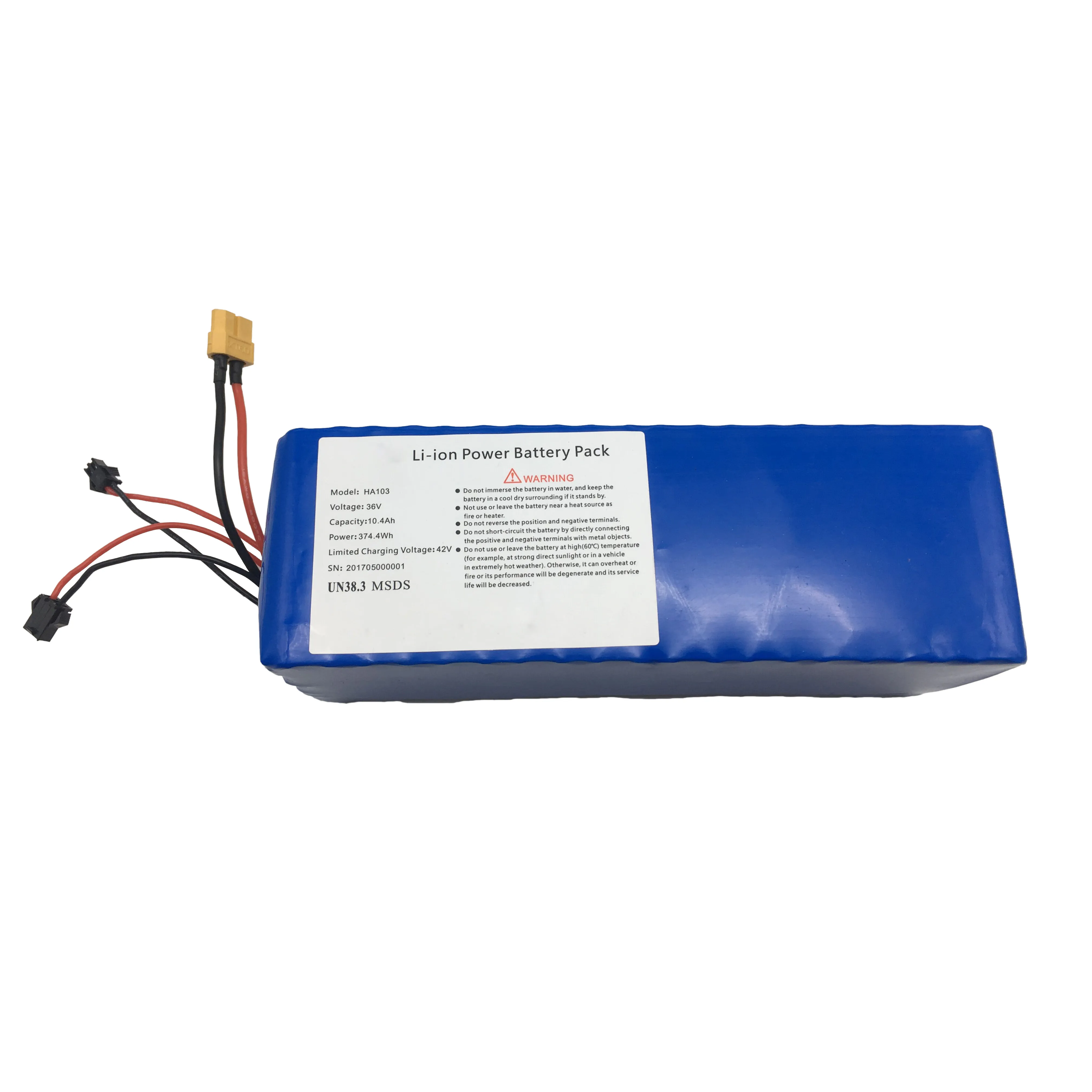 Dyu Electric Bike Battery Pack 36v10.4Ah batterij pack met BMS en LG M2600mah-cellen voor Dyu Elektrische scooter 36v Li ion batterij