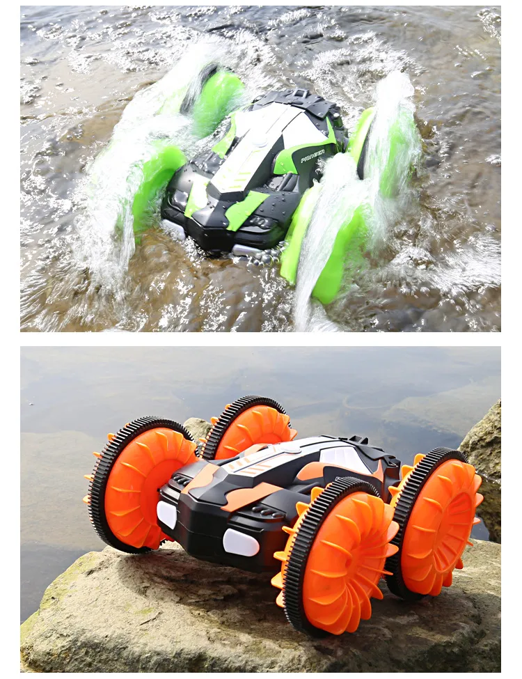 Amphibious Rc Amphibious Stunt Vehicle With Four Wheel Drive Six Way Cruise 2.4G Waterproof And Double Sided Tank Perfect Toy Car From Dressshop 1 407.03 DHgate.Com