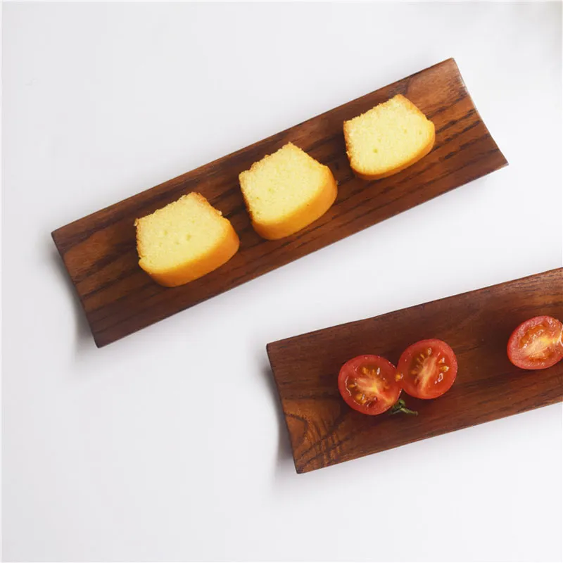 Rectangular Wooden Tray Japanese Sushi Sashimi Dishes Plates Snack Tray Dried Fruit Plates