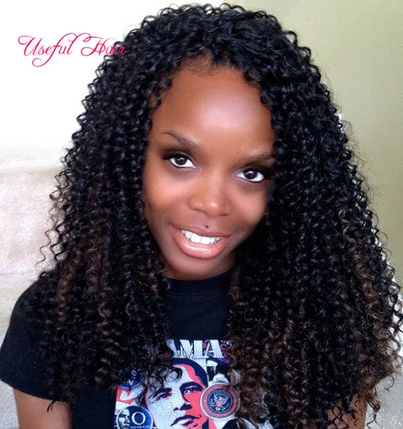 Curl italiano Freetress Deep Onda Trança Cabelo Freetress Cabelo com Onda de Água Ombre Sintético Curly em Pretwist 18inch Onda de Água