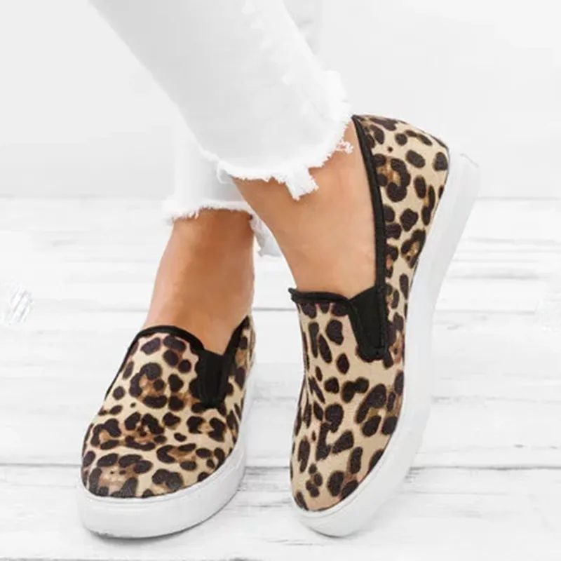 2019 Новые леопардовые квартиры модные женщины повседневные туфли летние туфли для женских туфель.