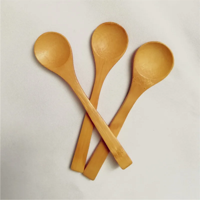 50pcs Wooden Bamboo Spoons Honey Spoon Baby Spoons Mini Spoons Kitchen Tools Accessories