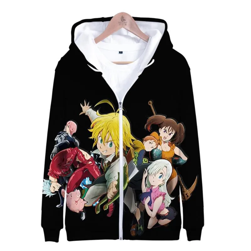 Mens Hoodies Sweatshirts Spring Winter Long Sleeve Anime Nanatsu