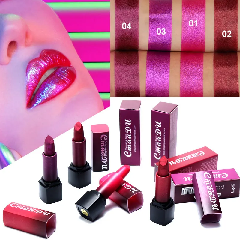 prodotti CmaaDU 4 colori diamante impermeabile lunga durata idratante lucidalabbra Rossetto spot spedizione