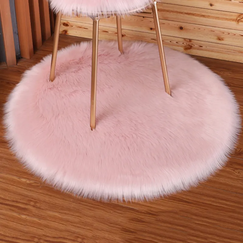 Tapis rond en peluche de Faux tapis de 40/90cm pour le canapé de chaise de chambre à coucher de salon