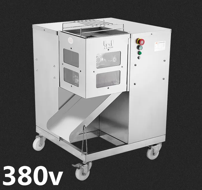 Gratis verzending 380 v QSJ-G hot selling Multifunctionele vleessnijder machine, 800 KG/HR, vlees snijmachine vlees dobbelstenen