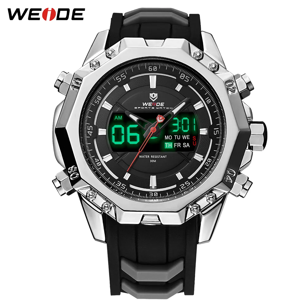 WEIDE Militaire Quartz Numérique Auto Date Hommes Sport Montre Horloge Bracelet En Silicone Montre-Bracelet Relogio Masculino Montres Hommes Relojes215f