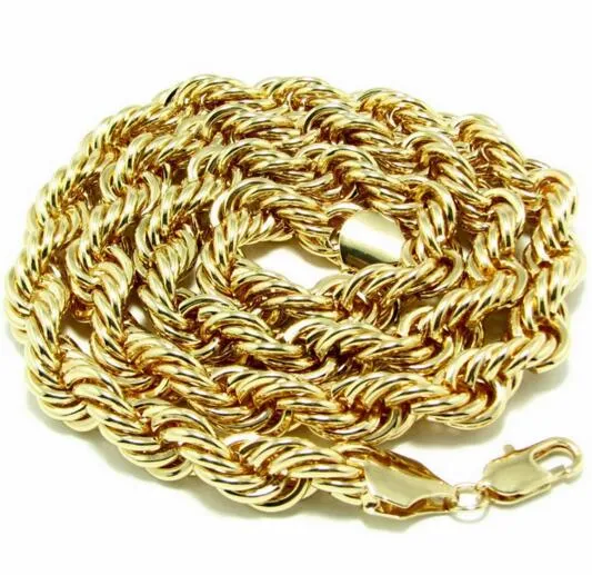 18K Gold twist chain necklace Metal twist 10mm thick 90cm long twist chain necklace