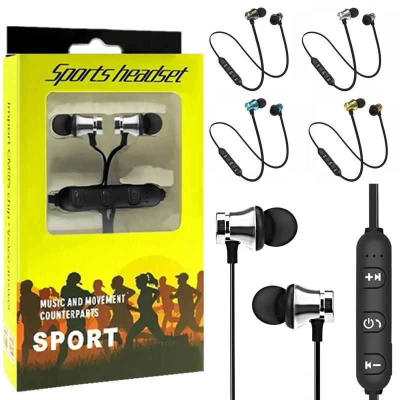 Wireless Bluetooth Earphones Sports In-Ear BT 4.2 Stereo Magnetic headset earbud headphone For Samsung With Package