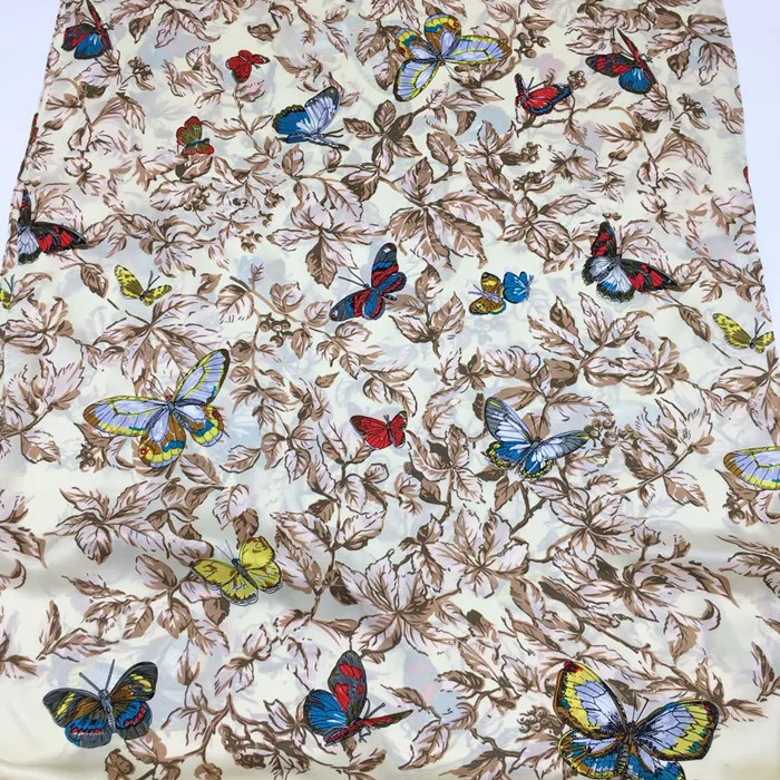 Atacado-nova marca lenços de seda 180 cm - 65 cm 100% impressão de material de seda flor borboleta padrão bainha mão lenço longo para mulheres