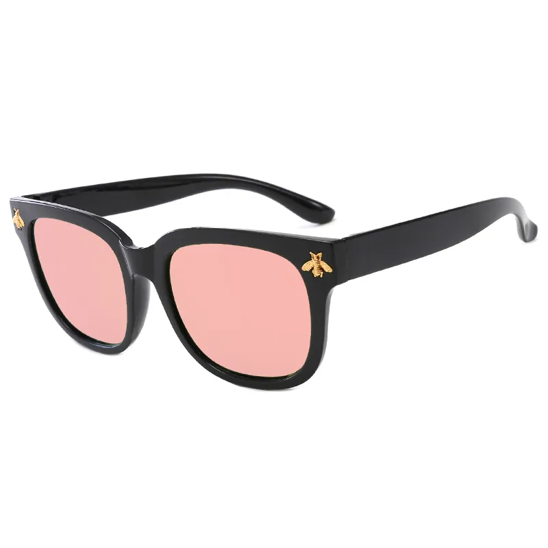 2019 nouvelles lunettes de soleil carrées rondes pour femmes lunettes de soleil polarisées mode abeille UV400 grand cadre lunettes de soleil mode chat Eeye pour femmes avec boîte