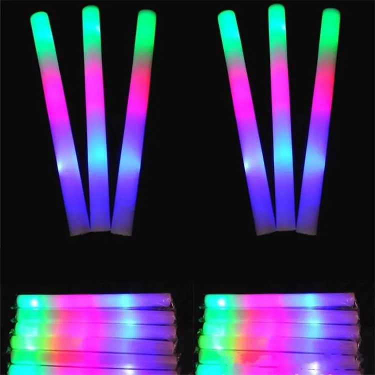 LED Glow Light Up Foam Stick Toys Color Led Foam Glow Stick Wedding Party  Decoration Toys 19 LED Wands Rally Batons From Toysclub, $0.21