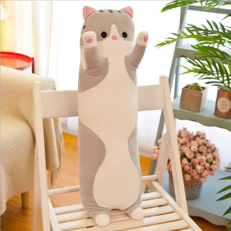 50cm70cm90cm vendendo longa adorável travesseiro de gato de gato de gato brinquedos de aniversário de sofá de presente de aniversário para inclinar -se no dia1527543