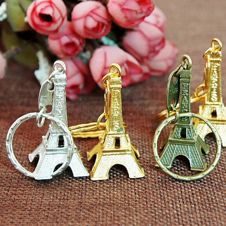 Eiffel Tower Keychain 3 color Creative Souvenirs Tower Pendant Vintage Key Ring Gifts Retro Classic Home Decoration