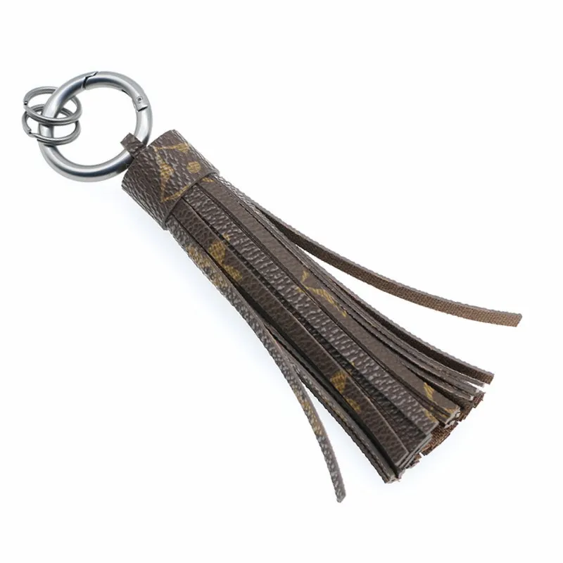 DIY Bag Pendant Car Keychain Matte PU Leather Tassel Key Chains Ring Holder for Women Girls Fashion Flower Bag Charm Jewelry Keyri2652