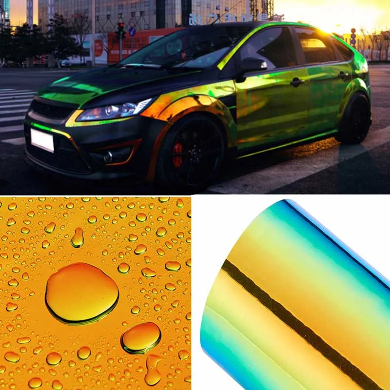 Mudar a cor do Chameleon adesivos de carro película brilhante cor DIY Car Films corpo de vinil Car Enrole Decal Air Release