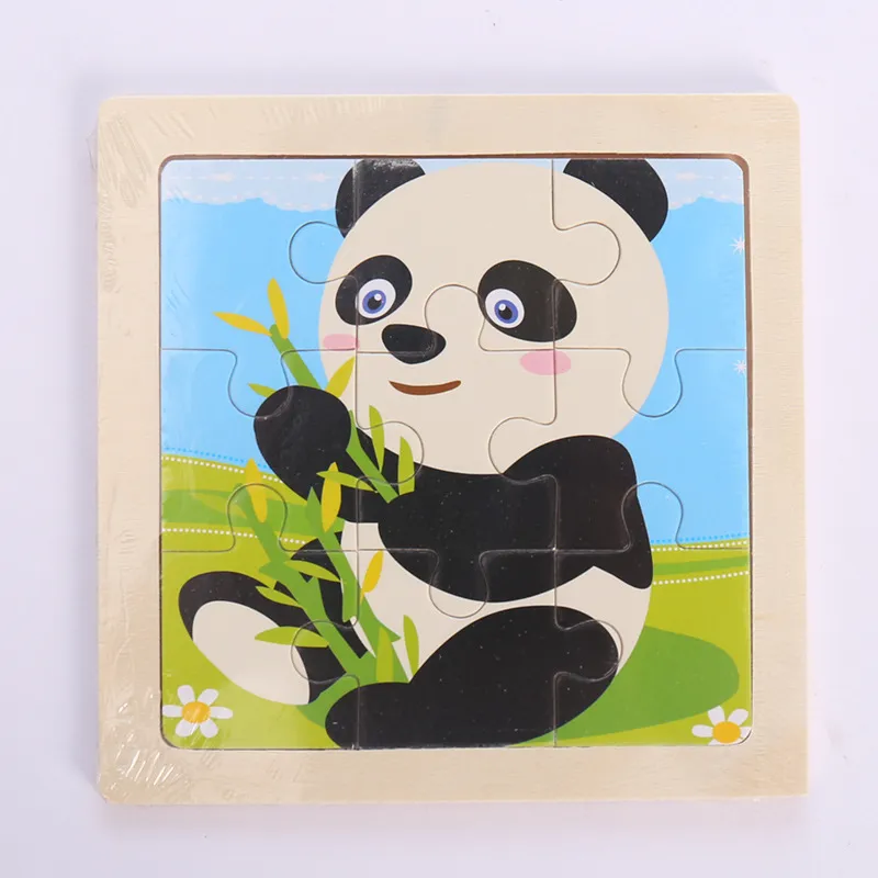 no repeat 11*11CM Kids Toy Wood Puzzle Wooden 3D Puzzle Jigsaw for Children Baby Cartoon Animal/Traffic Puzzles Educational Toy