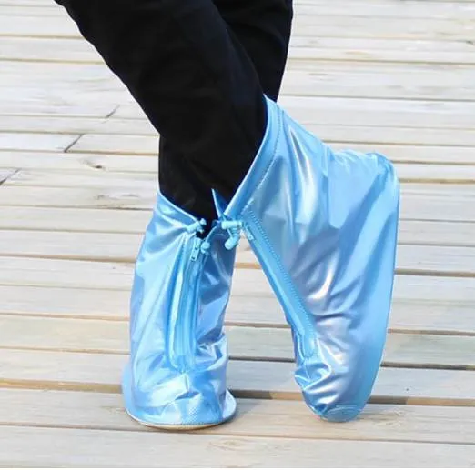 أحدث قابلة لإعادة الاستخدام للجنسين حامي للماء أحذية الحذاء غطاء المطر الحذاء يغطي عالية الأعلى المضادة للانزلاق وغطاء الأحذية