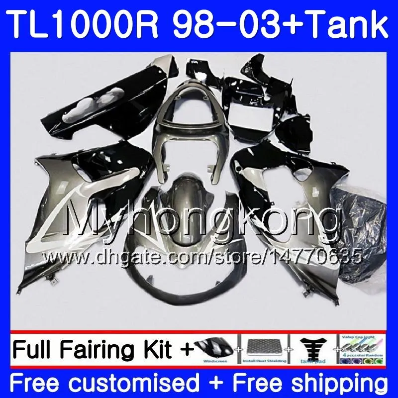 +Tank For SUZUKI SRAD TL 1000 R TL1000R 98 99 00 01 02 03 304HM.23 TL1000 R TL 1000R 1998 1999 2000 2001 2002 2003 Silvery black Fairings