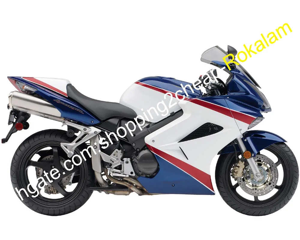 Honda VFR800 VFR 800 페어링 블루 화이트 레드 2002 2003 2004 2004 2009 2009 2009 2012 (사출 성형)