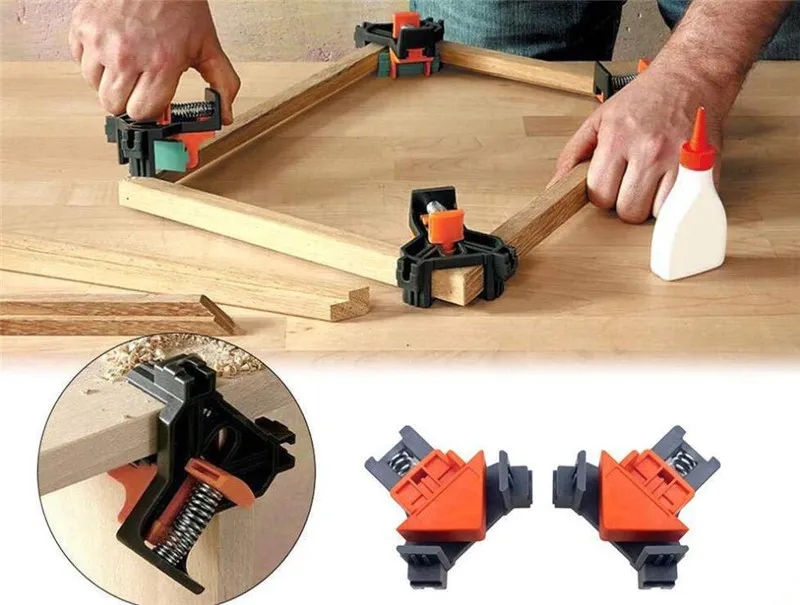 Hot Crafts 90 Grad rechtwinklig Klemmbefestigung Clips Bilderrahmen Corner Clamp Holzverarbeitung Handwerkzeug Möbel repaire Foto Verstärkung