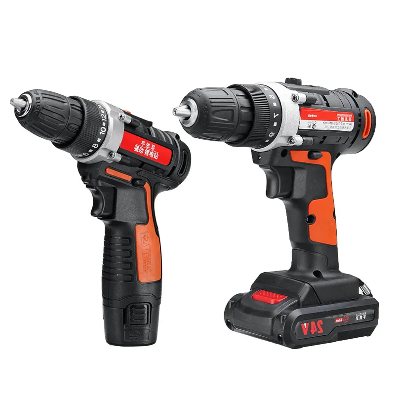 Raitool 12V24V Lithium Battery Power Drill Cordless Rechargeable 2 Speed Electric Drill