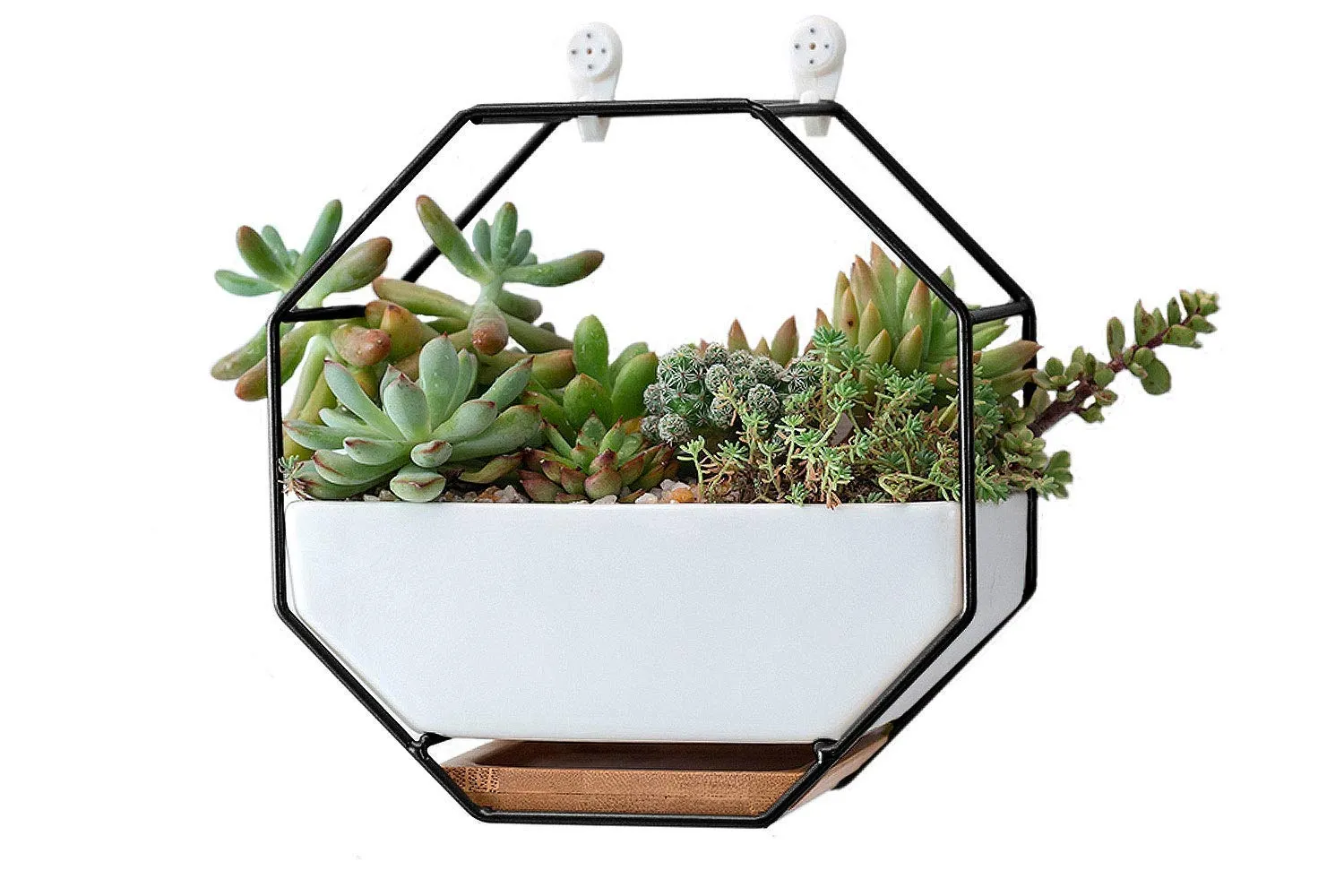 Geometric Wall Planter, 7 Hexagon Geometric Planter, Drainage Hole With