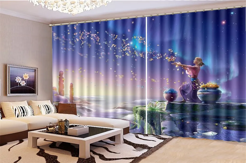 Gordijn voor woonkamer promotie oefenen mooie schoonheid decoratieve interieur mooie verduisteringsgordijnen