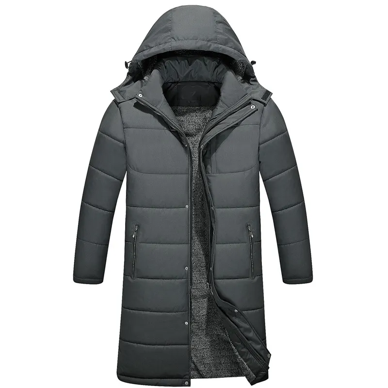 -30 New Winter Men Kapturem Grube Ciepłe Parkas Płaszcz Fur Collar Wiatroodporny Dorywczo Długie Mężczyźni Odzież Kurtka Płaszcz