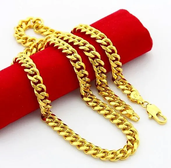 Heavy 24k Gold Chains for Men 24 Inch Thai Baht Yellow Gold