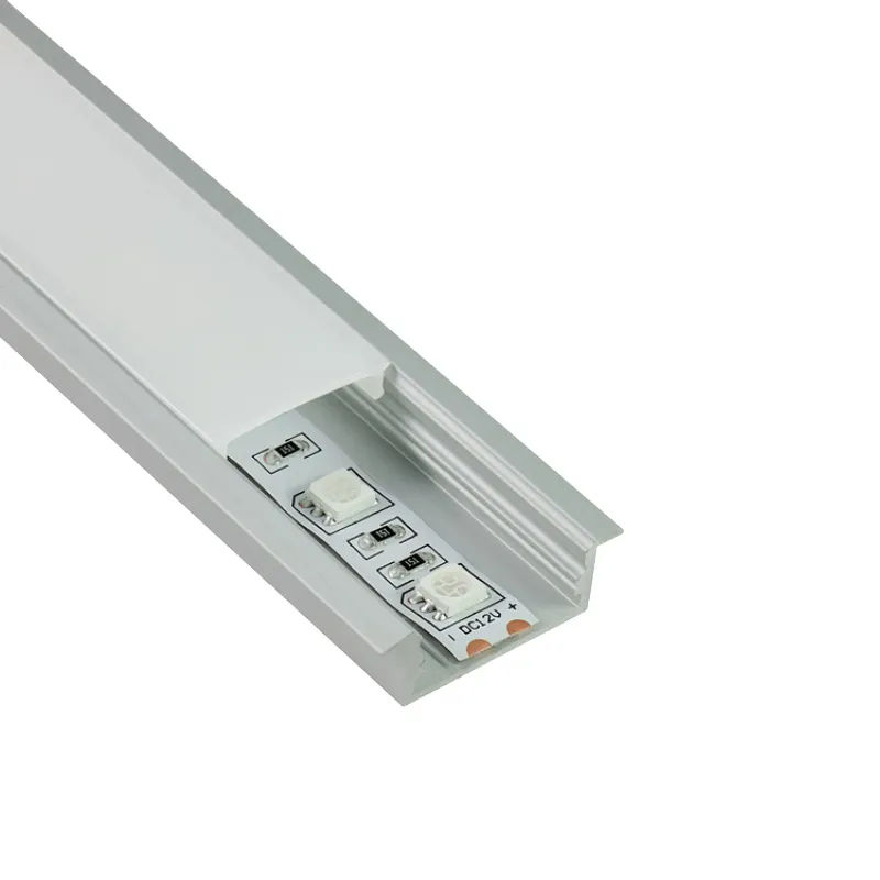 50 x 2m Sats / LOT LINEAR FLANGE LED Aluminium Profil för LED-band T-typ Aluminium LED-husprofil för vägguttaget