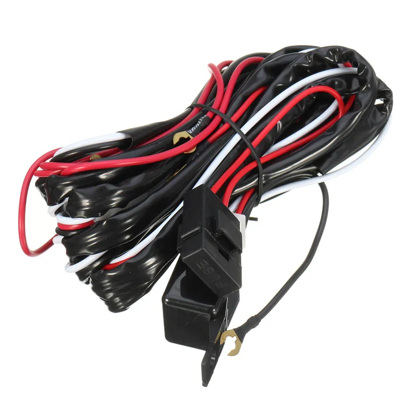 Universal 12V 40A LED Wiring Harness Kit With Fog Light Plug, High/Beam