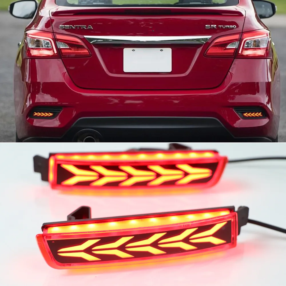 2PCS LED LEDリフレクターランプリアフォグランプバンパーライトブレーキライトインフィニティESQ 2014 2015 2016 2017 2018