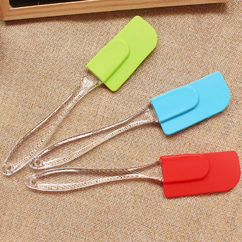 Silicone Cake Scraper Spatula With Transparent Handle Eco Friendly